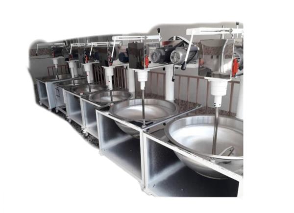 دستگاه داغ زن و دیگ استیل و همزن جهت پخت سوهان کنجدی