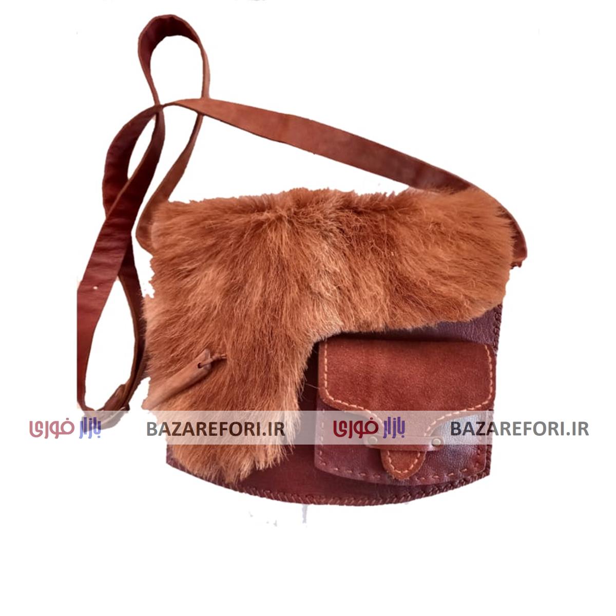 کیف زنانه درب مویی با قفل شاخ طبیعی لِدِر Leather