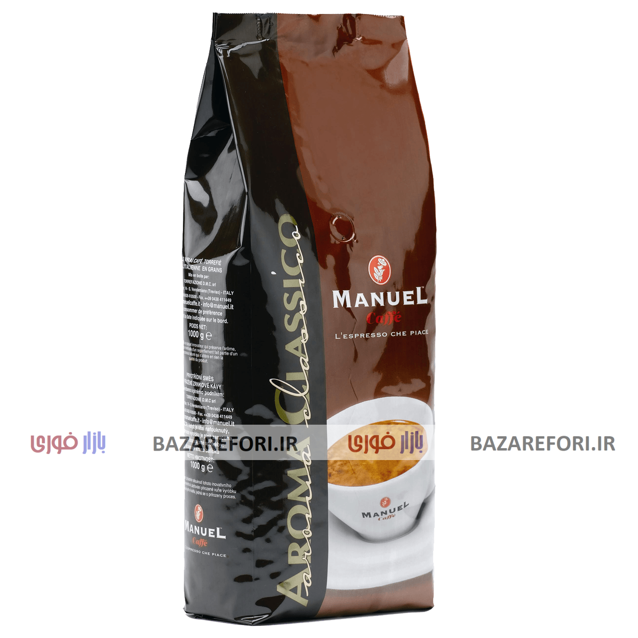 دانه قهوه مانوئل کافه مدل aroma classico بسته 1000 گرمی