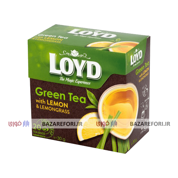 چای سبز لوید مدل لیمو و برگ لیمو بسته 20 عددی