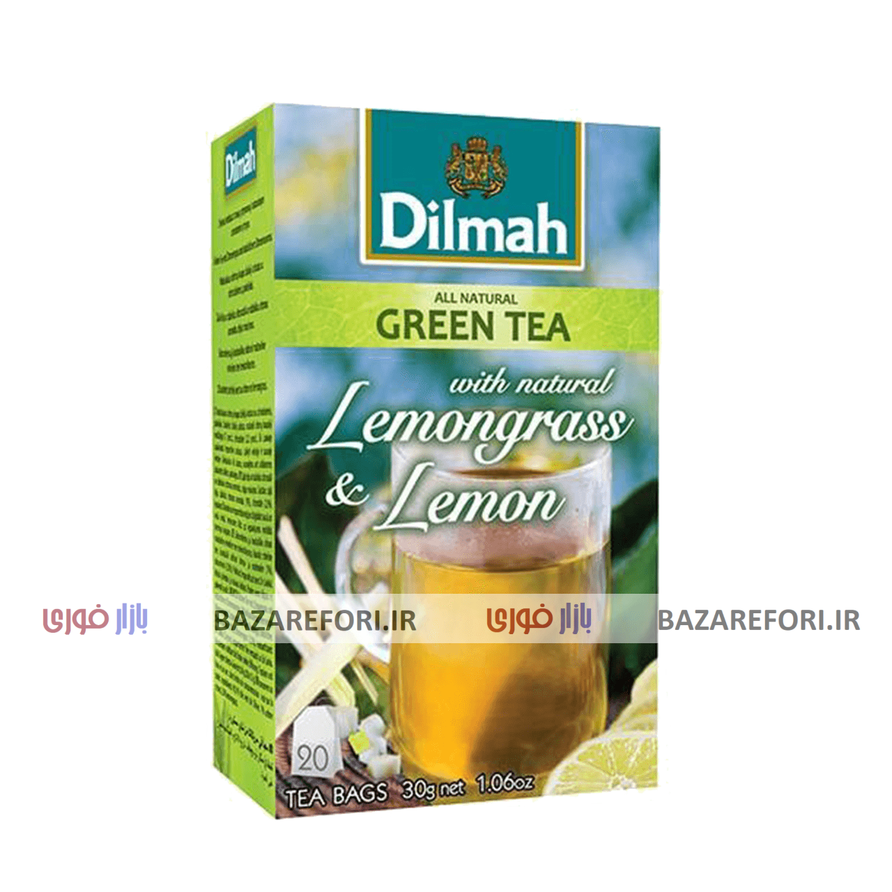 چای سبز  دیلما  با طعم با لیمو مدل D8 بسته 20 عددی